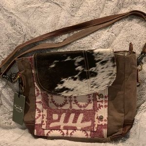 NWT Myra crossbody. Hair on hide, leather and canvas.